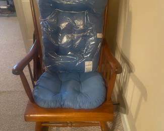 Wooden Rocking Chair with New Cushions