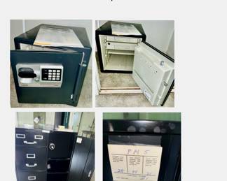 Safe box with instructions $75
File Cabinet safe $60 w/combination and keys, I have the keys at the desk