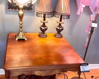 Late 19th Century Antique Victorian
* Eastlake Walnut Marble Top Parlor Side table $150