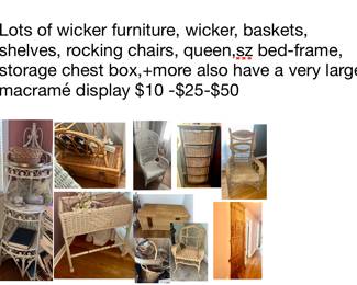Antique Wicker Victorian Rocking Chair- Rare $50 Rocker wicker furniture, wicker, baskets, shelves, rocking chairs, wicker king sz bed-frame $50 ,3 wicker storage chest , large macramé display $10 -$25-$50-$75
