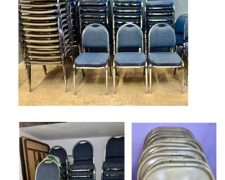 Stacking chairs with padded seats five dollars each probably 150 chairs