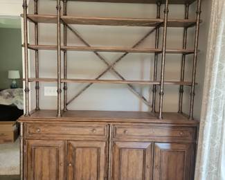 FARMHOUSE OPEN AIR SHELF WITH CABINET BY STANLEY