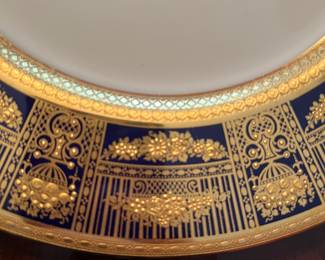 LENOX Cabinet Plate
Heavily Gilt encrusted over cobalt Exquisite!