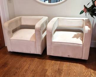 2 Contemporary Side Chairs that do need some cleaning.