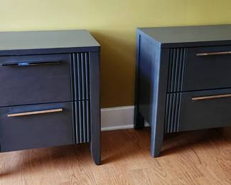 2 Gray wood nightstands