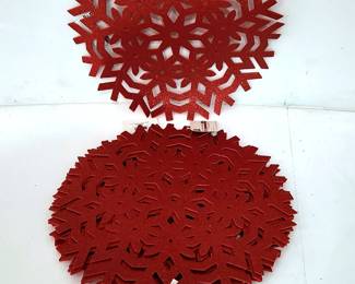 6pc Red Glitter Placements