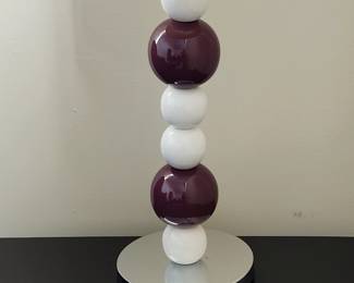 2 white and purple stacked ball lamp (selling separately)