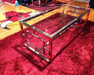 Chrome and glass coffee table