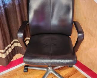Black leather desk chair
