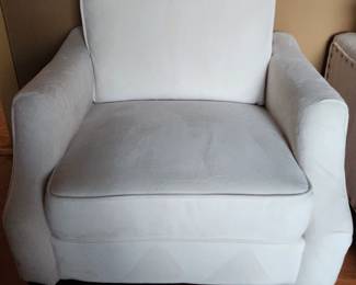 Off white fabric arm chair (stain on one arm, see photo)