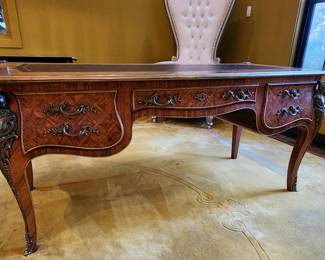 Vintage French inlaid office desk.