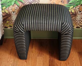 Black and god stripe ottomon