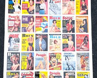 RARE UNCUT SHEET VINTAGE POCKET PIN-UPS