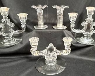 CANDLE HOLDERS LOT FOSTORIA MORE