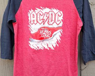VINTAGE T-SHIRT AC/DC RAZORS EDGE TOUR SHIRT DBL SIDED RARE