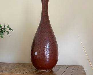 #7 $40 burgundy pottery vase