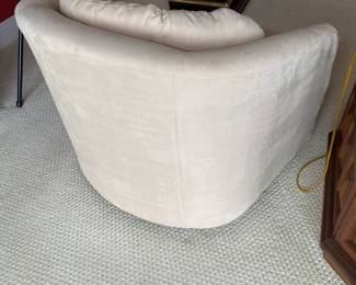 #65 $120 two tan swivel chairs microsuede 