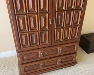 #34 $450 teak vintage 70’s tall chest 40 x 54 x20D