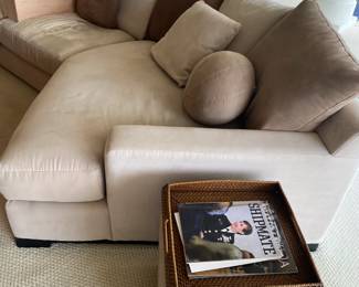 #23 $500 micro suede sectional sofa w/2 side chairs