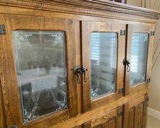 #1 - #1 - $1950- Antique oak general store refrigerator / ice box made for general store display - lighted - The antique glass is still "wavy" and the brass handles are original. This item was rescued from an old barn in Northern Maine and restored to working order. 