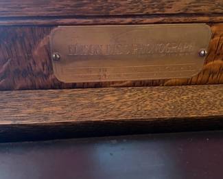 #8 - $450- Edison S19 Oak phonograph 19 1/2 square 