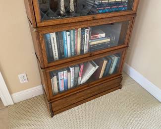 #4 - $750 - Antique Oak lawyers stackable barrister bookcase 34x68x12