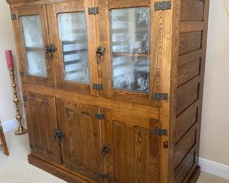 #1 - $1900 new price Antique oak general store refrigerator / ice box made for general store display - lighted - The antique glass is still "wavy" and the brass handles are original. This item was rescued from an old barn in Northern Maine and restored to working order. 