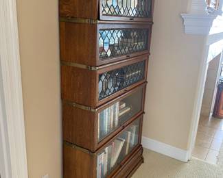 #4 - $750 - Antique Oak lawyers stackable barrister bookcase 34x68x12