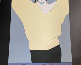 $90 - Patrick Nagel poster lady in yellow sweater 1986 Dumas edition by Miracle edition. 24x36