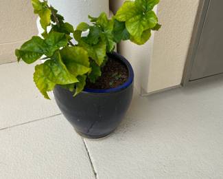 #31 $26 each 10 1/2” planter x 3 blue glazed