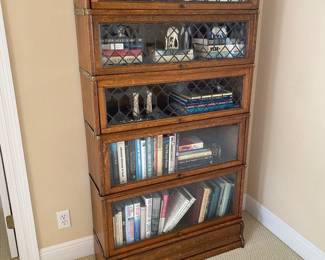 #4 - $750 - Antique Oak lawyers stackable barrister bookcase 34x68x12