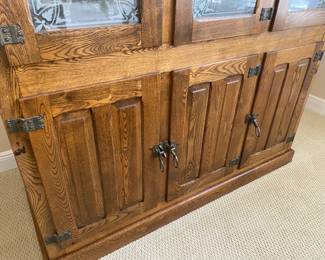 #1 - #1 - $1900  Antique oak general store refrigerator / ice box made for general store display - lighted - The antique glass is still "wavy" and the brass handles are original. This item was rescued from an old barn in Northern Maine and restored to working order. 