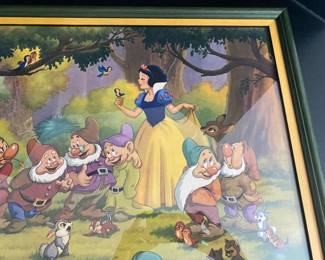 $200 - Disney print - vintage 1960's Snow white 27x23 