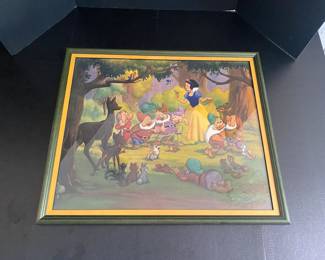 $200 - Disney print - vintage 1960's Snow white 27x23 
