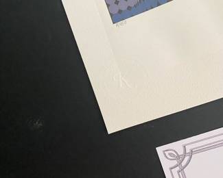 $350 -  Victor Vasarely (French-Hungarian 1906-1977) 
8 1/4 x 8 1/4 overall 15x11 titled "Kartchou" numbered 7/450 