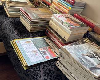 Cookbooks, painting books and novels 