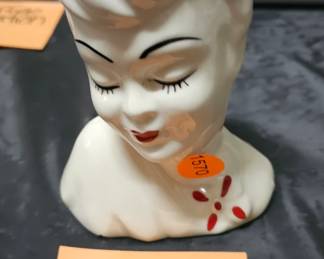 VINTAGE LADY HEAD VASE