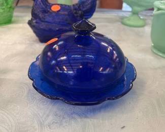 COBALT BLUE BUTTER DISH