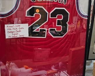 FRAMED MICHAEL JORDAN BASKETBALL JERSEY