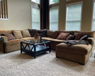 Arhaus Dune Sectional, Decorative Pillows, Arhaus Pillow, Restoration Hardware Throw, Picasso Artist of the Century Hardcover, Stone Concrete Statement Bowl