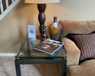 Wood Base Lamp with Paper Shade (A), U2 by U2 Hardcover, Decorative Art Glass Vase