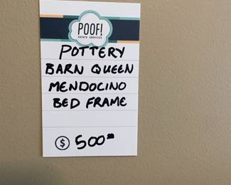Pottery Barn Queen Size Mendocino Bed Frame