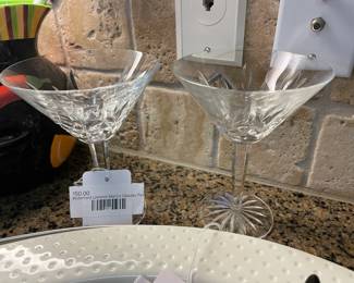 Waterford Lismore Martini Glasses Pair