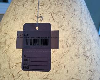 Wood Base Lamp with Paper Shade (A)