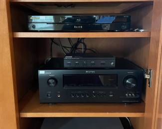 Denon Receiver AVR-2112CI, Pioneer Elite Blu-ray Player BDP-41FD, Philips DVD Player DVP 5960, Sony Video Cassette/DVD Recorder RDR-VX515
