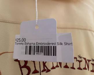 Tommy Bahama Embroidered Silk Shirt