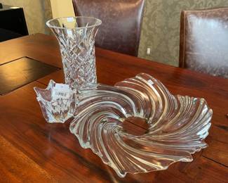 Cut Crystal Waterford-Style Vase, Orrefors Crystal Belle Tulip Bowl