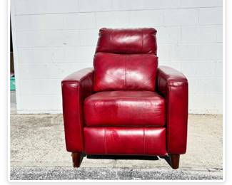 Red leather reclining chair