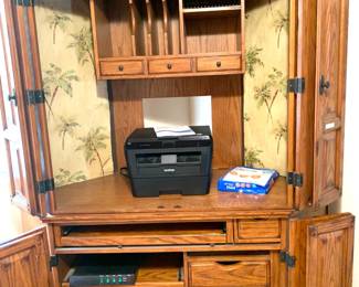Desk with Cabinets Open