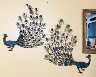 Vintage Metal Peacock Decor